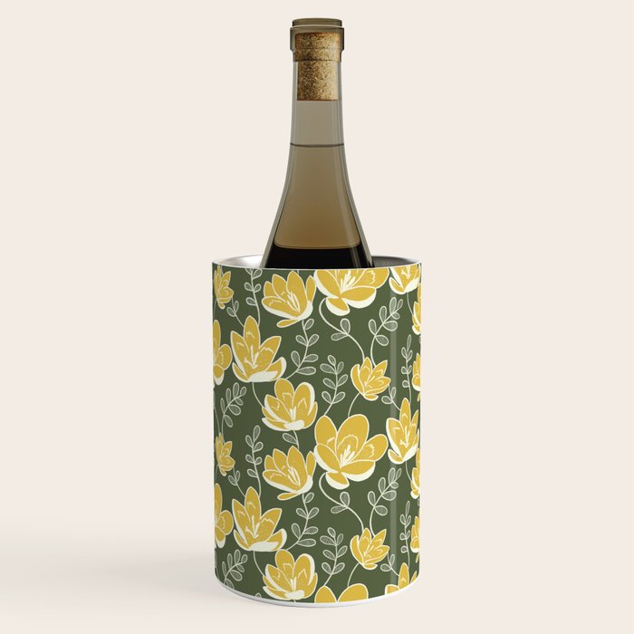 Gold on Green Blooms Wine Chiller Gallery Image 2