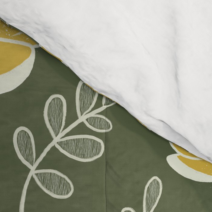 Gold on Green Blooms Comforter Gallery Image 4