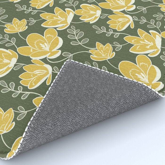 Gold on Green Blooms Rug Gallery Image 4