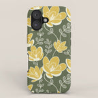 Gold on Green Blooms iPhone Case Gallery Image 1