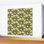 Gold on Green Blooms Wall Mural Gallery Image 2