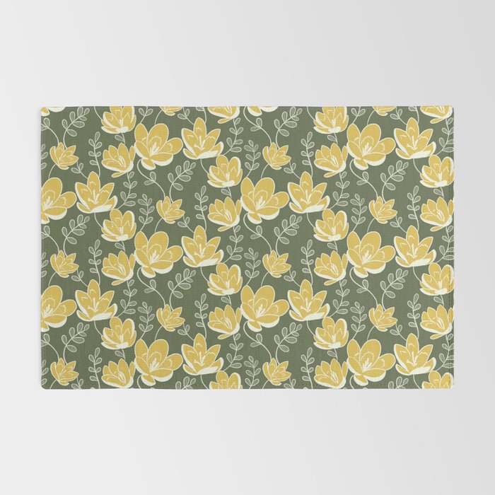 Gold on Green Blooms Rug Gallery Image 2