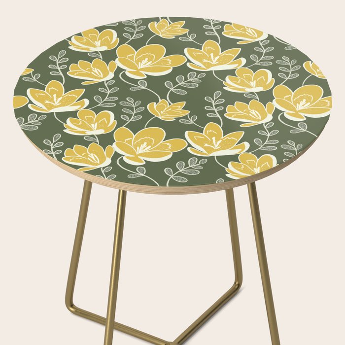 Gold on Green Blooms Side Table Gallery Image 2