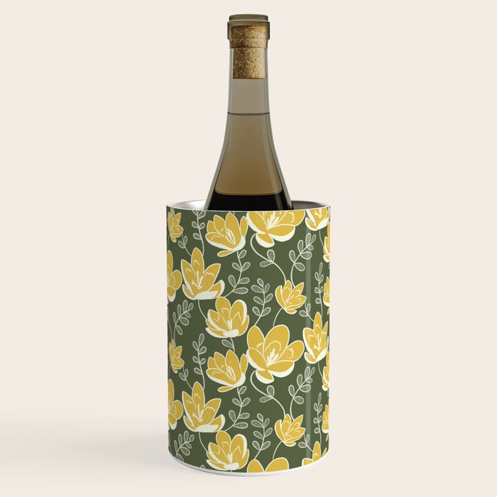 Gold on Green Blooms Wine Chiller Gallery Image 3