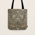 William Morris Bullerswood Charcoal Mustard Vintage Pattern Tote Bag Gallery Image 1