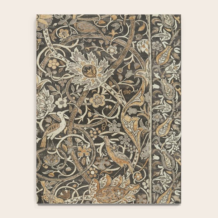 William Morris Bullerswood Charcoal Mustard Vintage Pattern Notebook Gallery Image 4