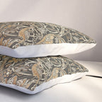 William Morris Bullerswood Charcoal Mustard Vintage Pattern Pillow Sham Gallery Image 3