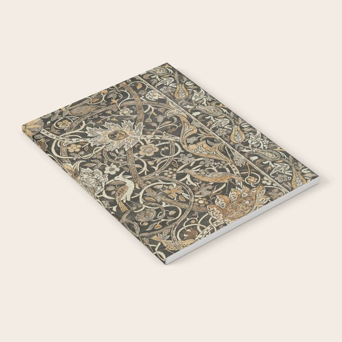 William Morris Bullerswood Charcoal Mustard Vintage Pattern Notebook Gallery Image 2