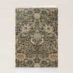 William Morris Bullerswood Charcoal Mustard Vintage Pattern Stationery Card Gallery Image 2