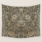 William Morris Bullerswood Charcoal Mustard Vintage Pattern Wall Tapestry Gallery Image 4