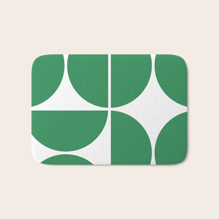 Mid Century Modern Green Square Bath Mat Gallery Image 1