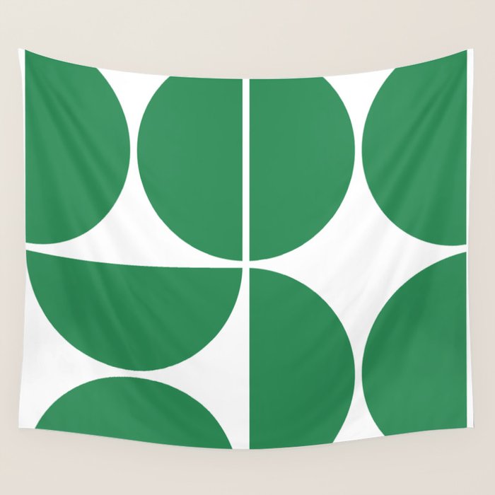 Mid Century Modern Green Square Wall Tapestry Gallery Image 4