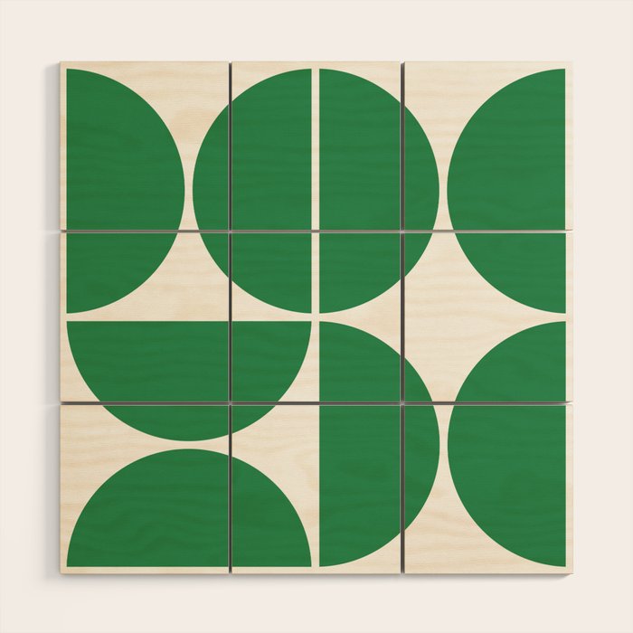Mid Century Modern Green Square Wood Wall Art Gallery Image 1