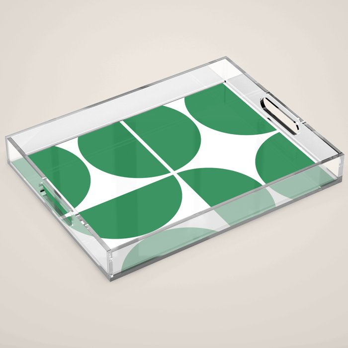 Mid Century Modern Green Square Acrylic Tray Gallery Image 1