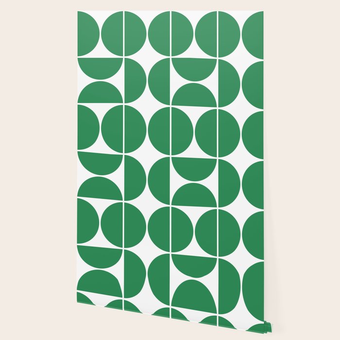 Mid Century Modern Green Square Wallpaper Gallery Image 2