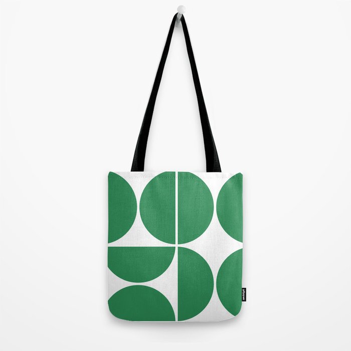 Mid Century Modern Green Square Tote Bag Gallery Image 2
