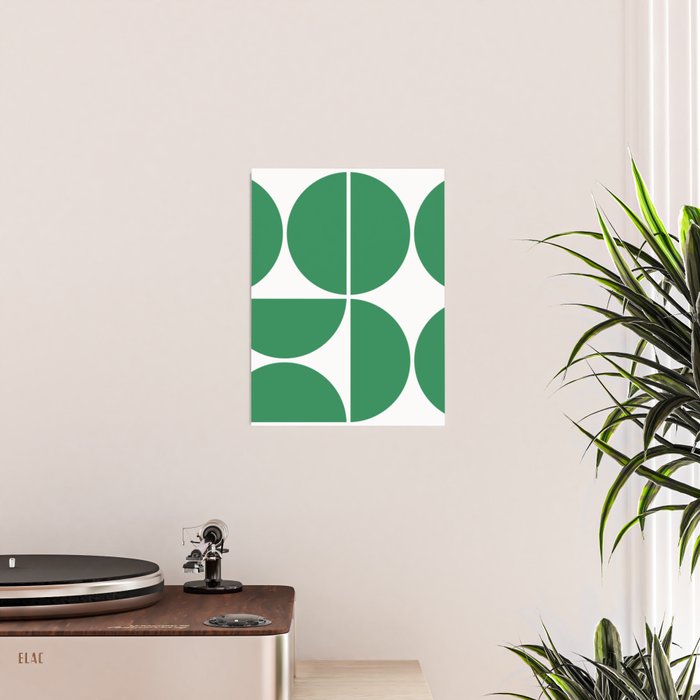 Mid Century Modern Green Square Poster Gallery Image 2