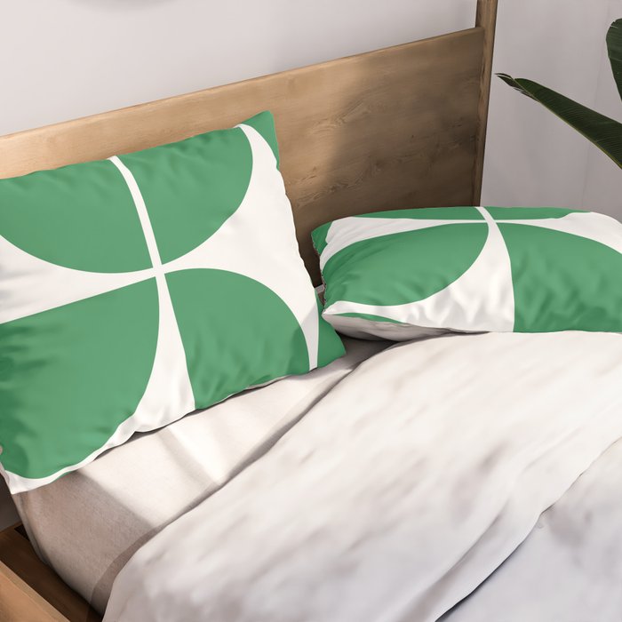 Mid Century Modern Green Square Pillow Sham Gallery Image 2