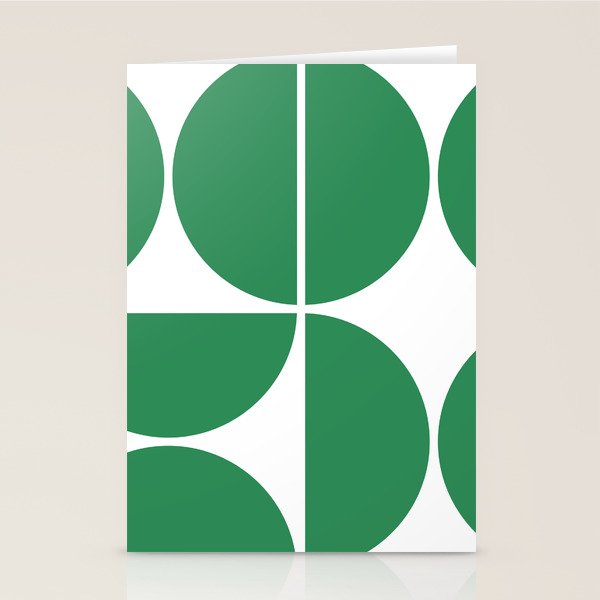 Mid Century Modern Green Square Stationery Card Gallery Image 2
