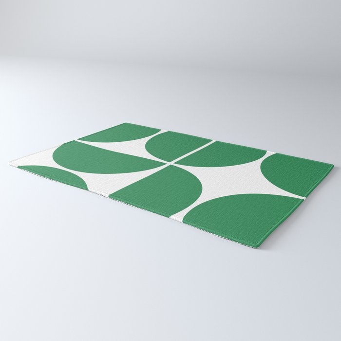 Mid Century Modern Green Square Rug Gallery Image 3