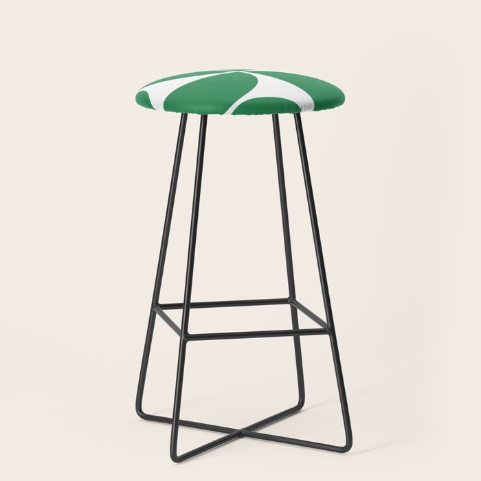 Mid Century Modern Green Square Stool Gallery Image 1