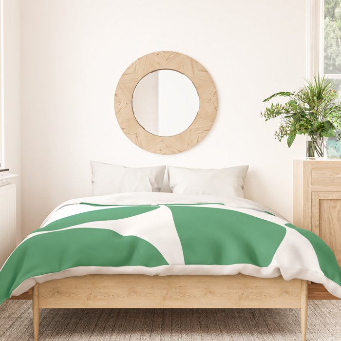 Mid Century Modern Green Square Duvet Cover Gallery Image 3
