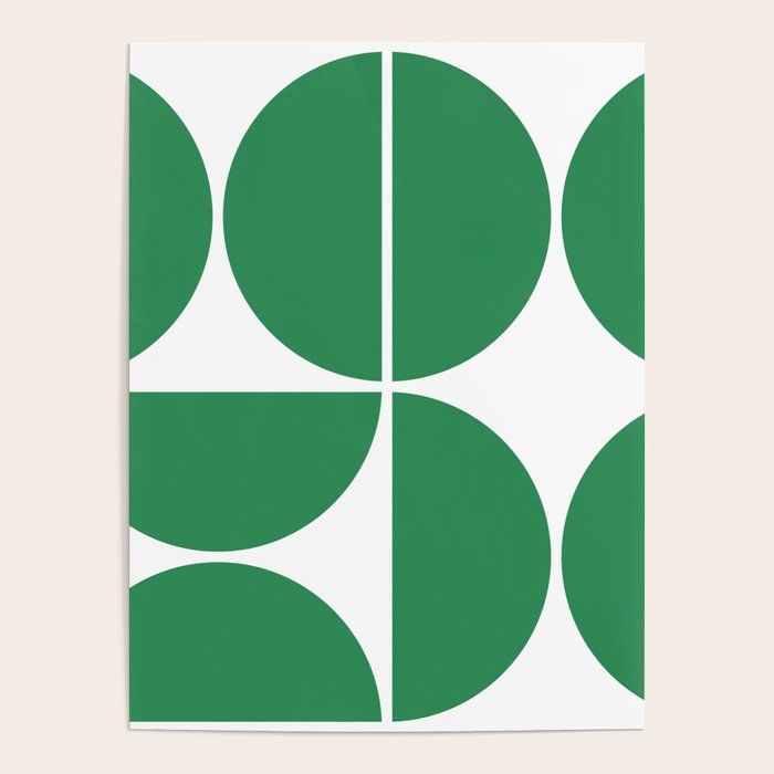 Mid Century Modern Green Square Poster Gallery Image 4