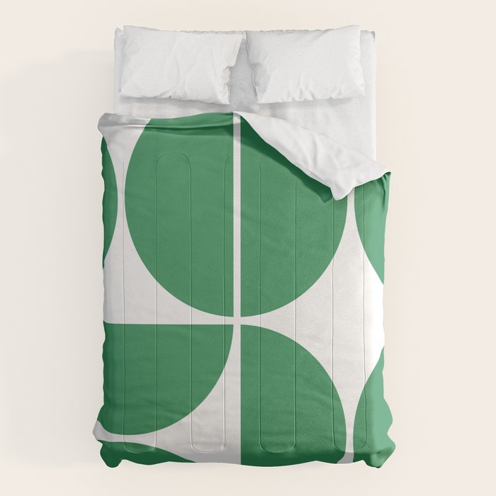 Mid Century Modern Green Square Comforter Gallery Image 1