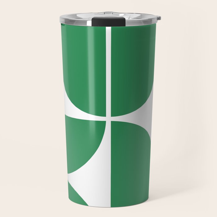 Mid Century Modern Green Square Travel Mug Gallery Image 1