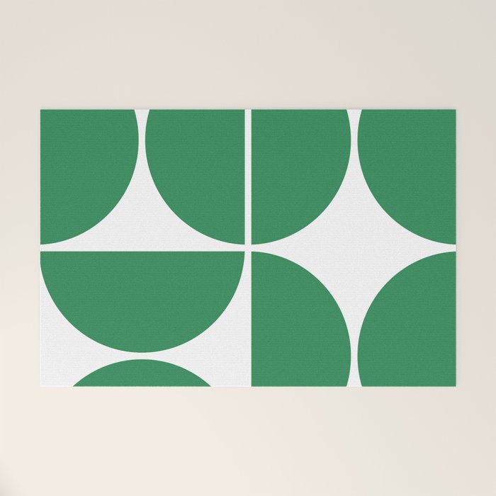 Mid Century Modern Green Square Welcome Mat Gallery Image 1