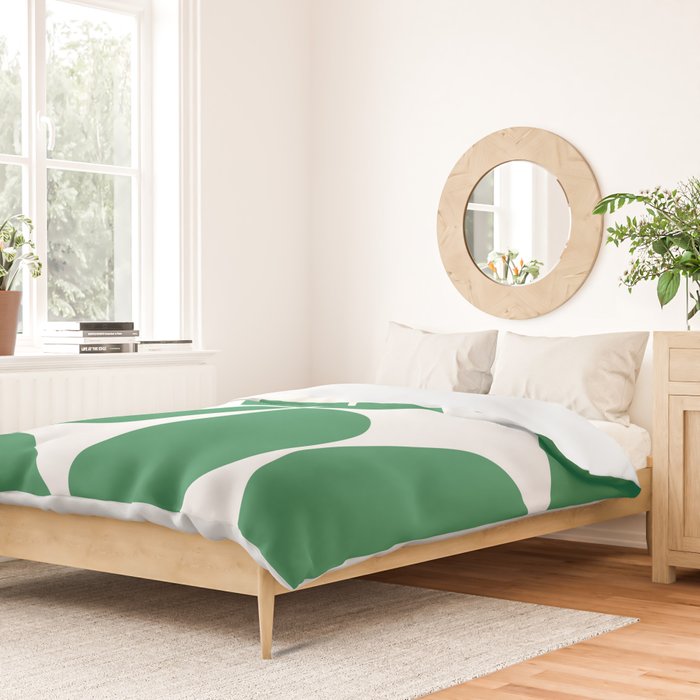 Mid Century Modern Green Square Duvet Cover Gallery Image 2