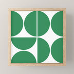 Mid Century Modern Green Square Mini Art Print Gallery Image 1