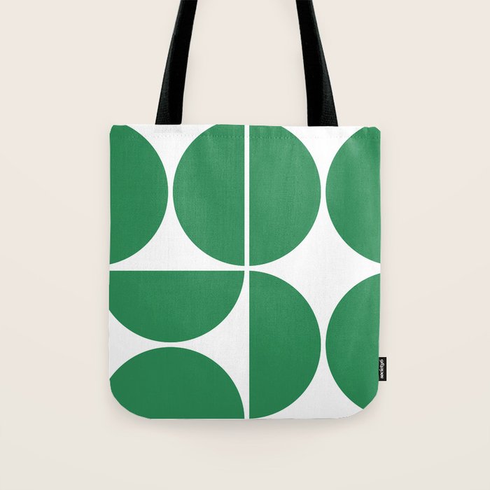 Mid Century Modern Green Square Tote Bag Gallery Image 1