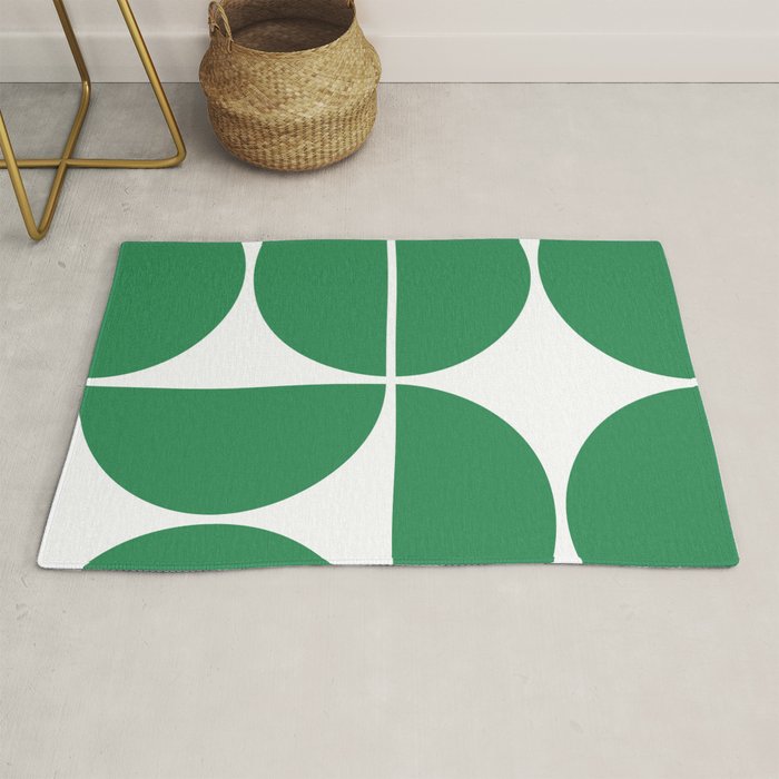 Mid Century Modern Green Square Rug Gallery Image 1