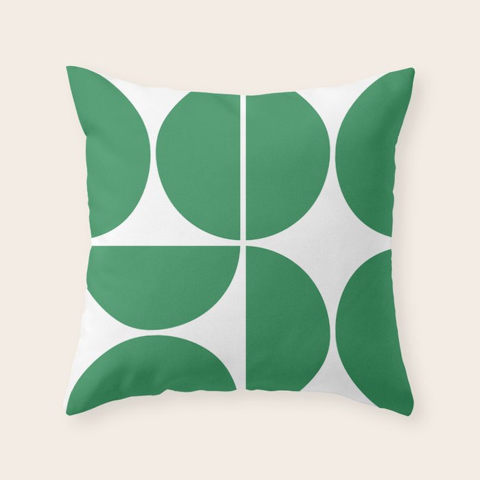 Mid Century Modern Green Square Throw Pillow Gallery Image 1