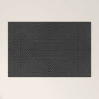 Charcoal grey line work on textured cloth - abstract geometric pattern Welcome Mat Gallery Image 1