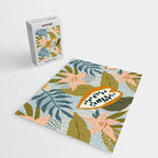 Modern exotic jungle cocoa beans, flowers and plants illustration Jigsaw Puzzle Gallery Image 2