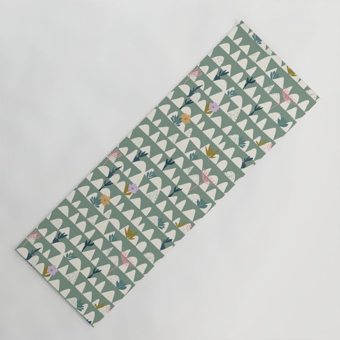 Farmland pattern sage green Yoga Mat Gallery Image 1