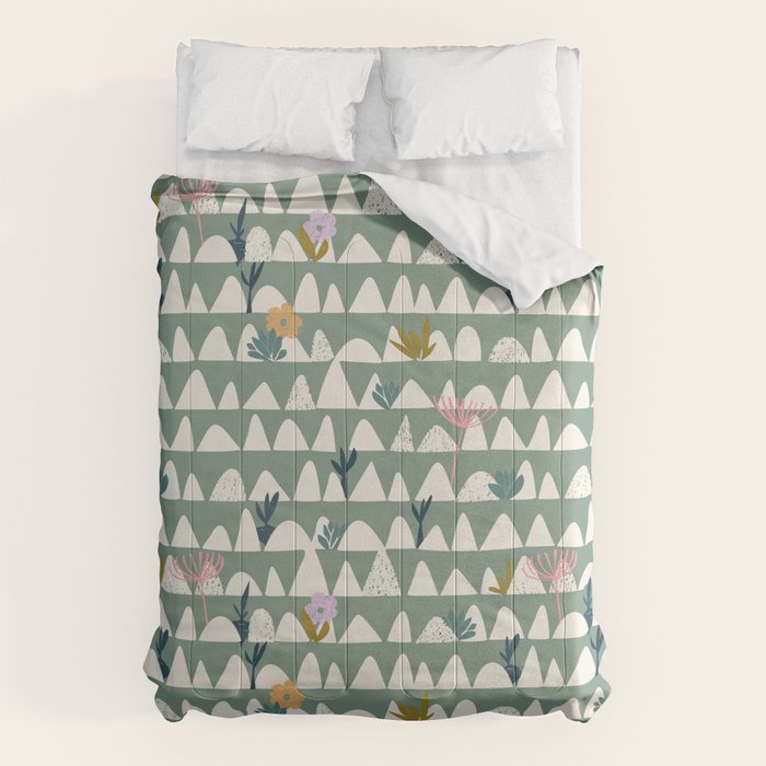Farmland pattern sage green Comforter Gallery Image 1