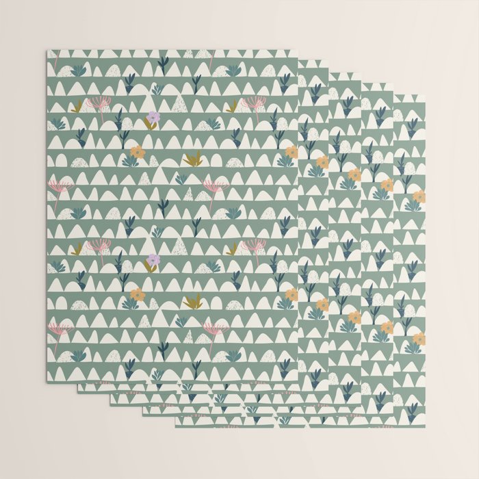 Farmland pattern sage green Wrapping Paper Gallery Image 3