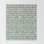 Farmland pattern sage green Throw Blanket Gallery Image 2