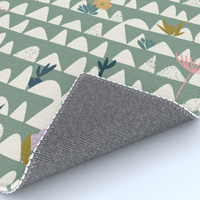 Farmland pattern sage green Rug Gallery Image 4