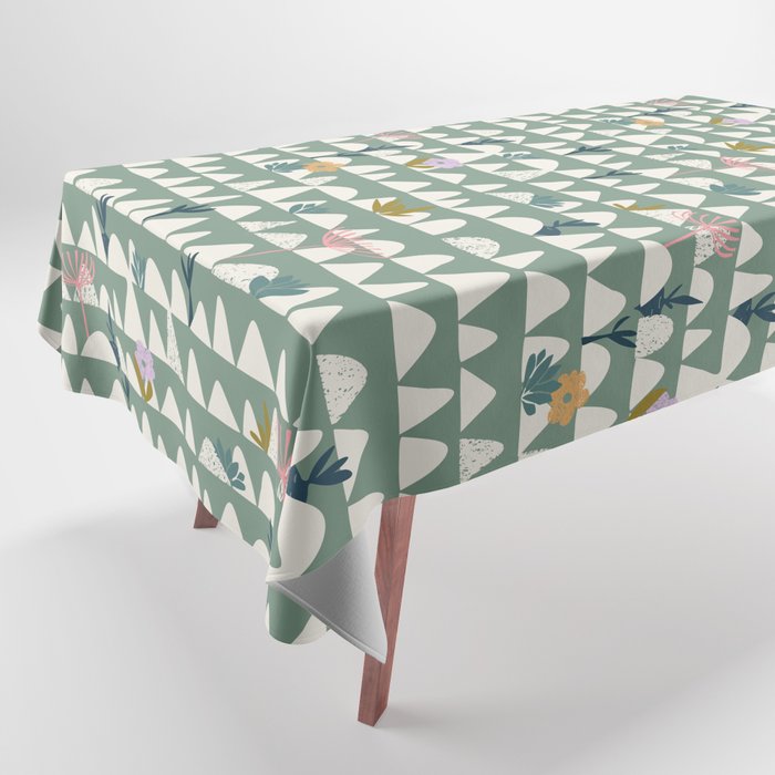 Farmland pattern sage green Tablecloth Gallery Image 1