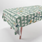 Farmland pattern sage green Tablecloth Gallery Image 1