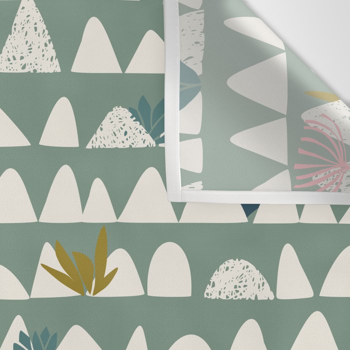 Farmland pattern sage green Wall Tapestry Gallery Image 3