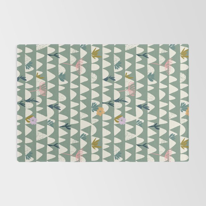 Farmland pattern sage green Rug Gallery Image 2
