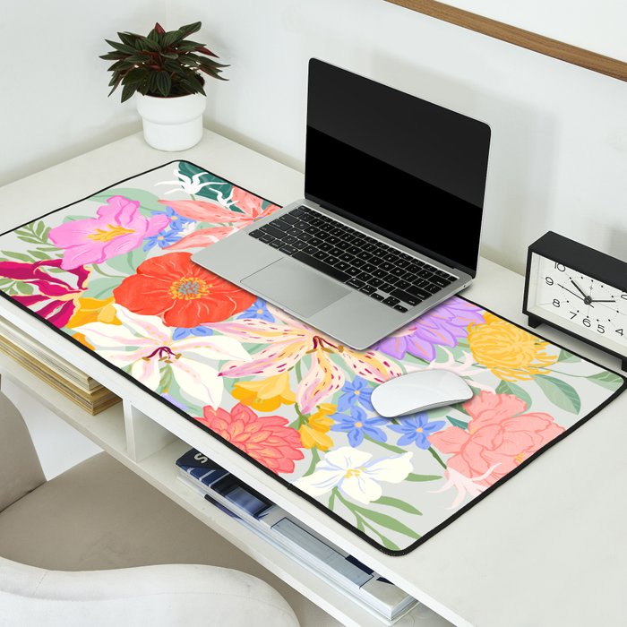 Vivid Exotic Flowers  Desk Mat Gallery Image 2