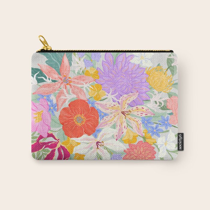 Vivid Exotic Flowers  Carry All Pouch Gallery Image 1