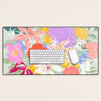 Vivid Exotic Flowers  Desk Mat Gallery Image 1
