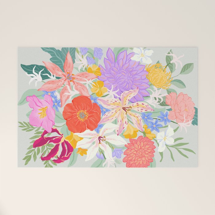 Vivid Exotic Flowers  Welcome Mat Gallery Image 1